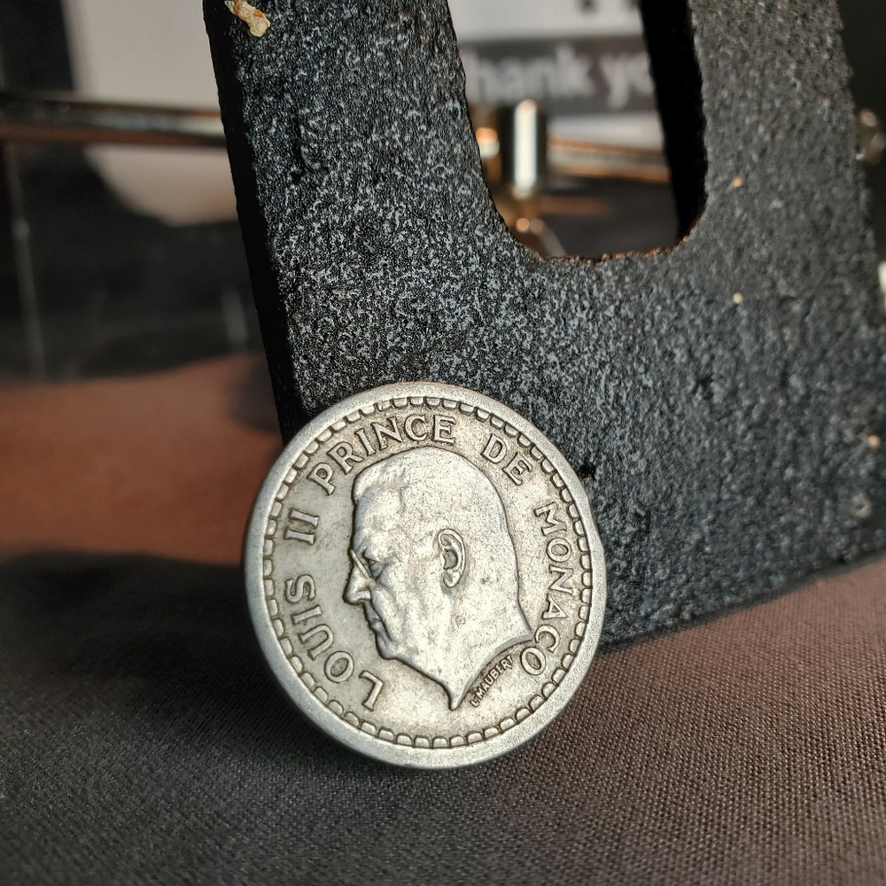 1943 Monaco Louis II 1 Franc Aluminum Coin - WWII Era Numismatic Gem! 